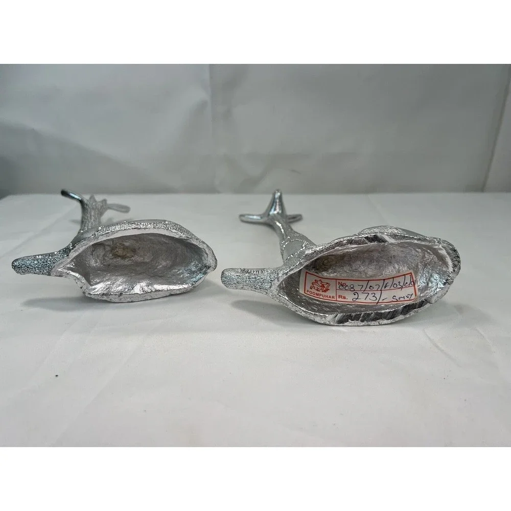 Set Of Vtg Poompuhar Indian‎ Folk Art Decorative Giraffes Silver Tone 7.5”